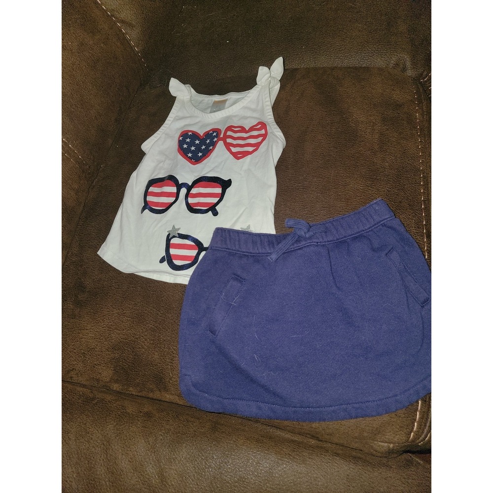 Gymboree outlet 4th of july sunglasses top‎ and skirt size 18 24 months